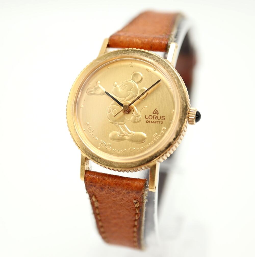 Lorus Disney Mickey Mouse Womens Gold Tone Watch 25mm Dial Y481-1720 New Battery